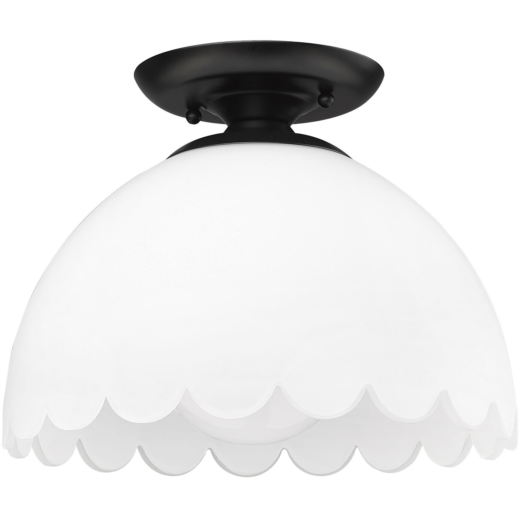 Dorinda 1 Light 12.25 inch Matte Black Semi-Flush Mount Ceiling Light