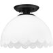 Dorinda 1 Light 12.25 inch Matte Black Semi-Flush Mount Ceiling Light
