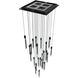 Alpine LED 36 inch Black Jade Glass Multi Port Pendant Ceiling Light