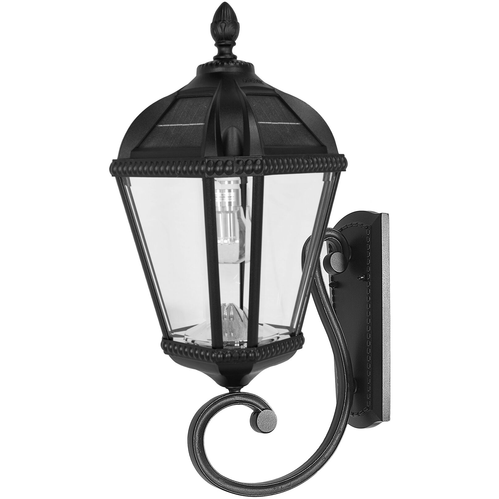 Royal 1 Light 21 inch Black Outdoor Wall Sconce, Solar