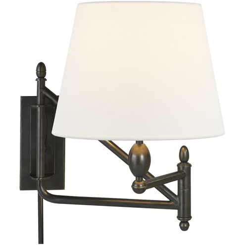 Thomas O'Brien Paulo 26 inch 100.00 watt Bronze Swing Arm Sconce Wall Light in Linen, Small