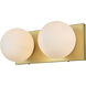 Jaylin 2 Light 14 inch Brass Bath Sconce Wall Light