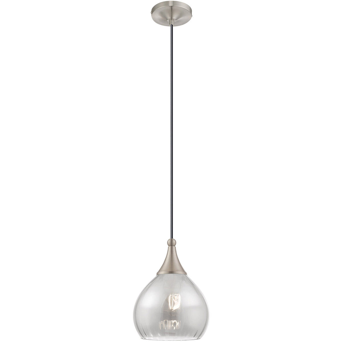 Art Glass 1 Light 7 inch Brushed Nickel Mini Pendant Ceiling Light