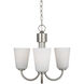 Miles 3 Light 21.5 inch Brushed Nickel Chandelier Ceiling Light