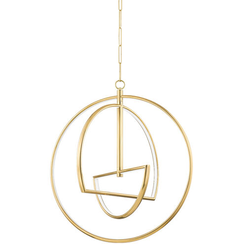 Welland LED 28 inch Aged Brass Chandelier Ceiling Light