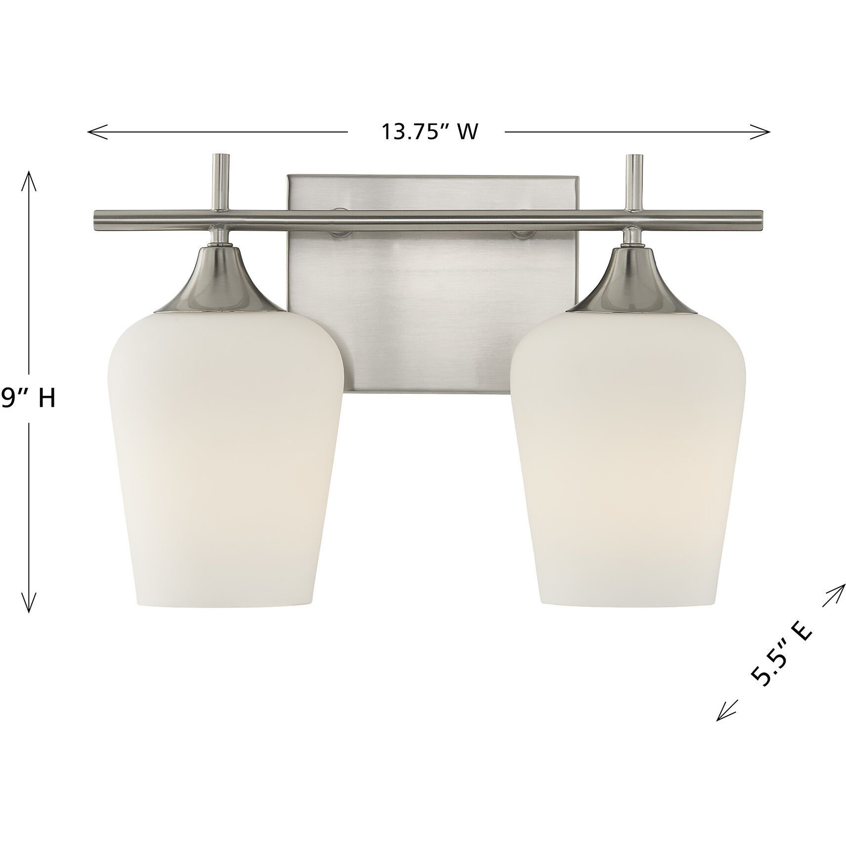 Octave 2 Light 13.75 inch Satin Nickel Bathroom Vanity Light Wall Light, Essentials