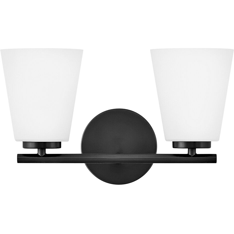 Bri 2 Light 15 inch Black Bath Light Wall Light