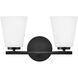 Bri 2 Light 15 inch Black Bath Light Wall Light
