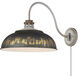 Kinsley 1 Light 14 inch Aged Galvanized Steel Swing Arm Wall Lamp Wall Light in Antique Black Iron