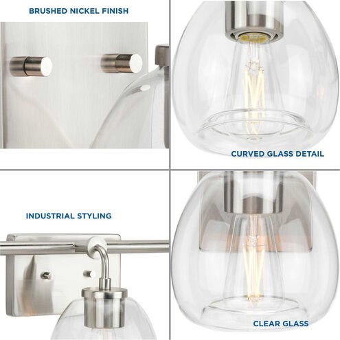 Caisson 4 Light 32 inch Brushed Nickel Bath Vanity Wall Light