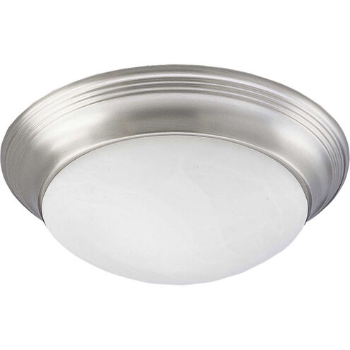 Alabaster Glass 1 Light 11.5 inch Brushed Nickel Flush Mount Ceiling Light