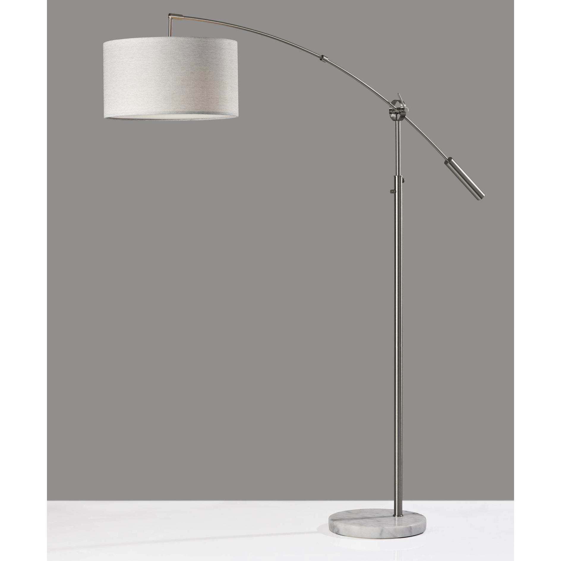 Adler 67 inch 150.00 watt Brushed Steel Arc Lamp Portable Light