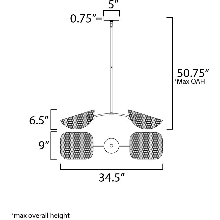 Bonnet 2 Light 34.5 inch Black Linear Pendant Ceiling Light