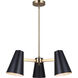 Harken 3 Light 23 inch Black/Gold Chandelier Ceiling Light