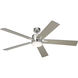 Lucian 60 inch Polished Nickel with Black/Silver Blades Ceiling Fan