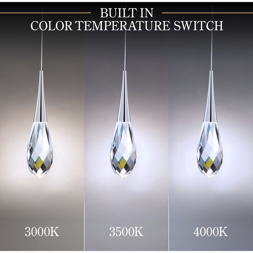 Beyond Hibiscus LED 40 inch Polished Nickel Multi-Light Pendant Ceiling Light, Linear Canopy