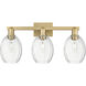 Preston 3 Light 26 inch Brushed Brass Bath Vanity Light Wall Light in Clear Glass