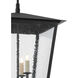 Bening 3 Light 16.75 inch Midnight Black Outdoor Hanging Lantern, Large