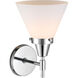Caden 1 Light 8 inch Polished Chrome Sconce Wall Light in Matte White Glass