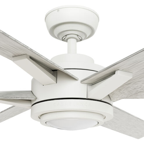 Melia 65 inch Fresh White with White Washed Oak Blades Outdoor Ceiling Fan