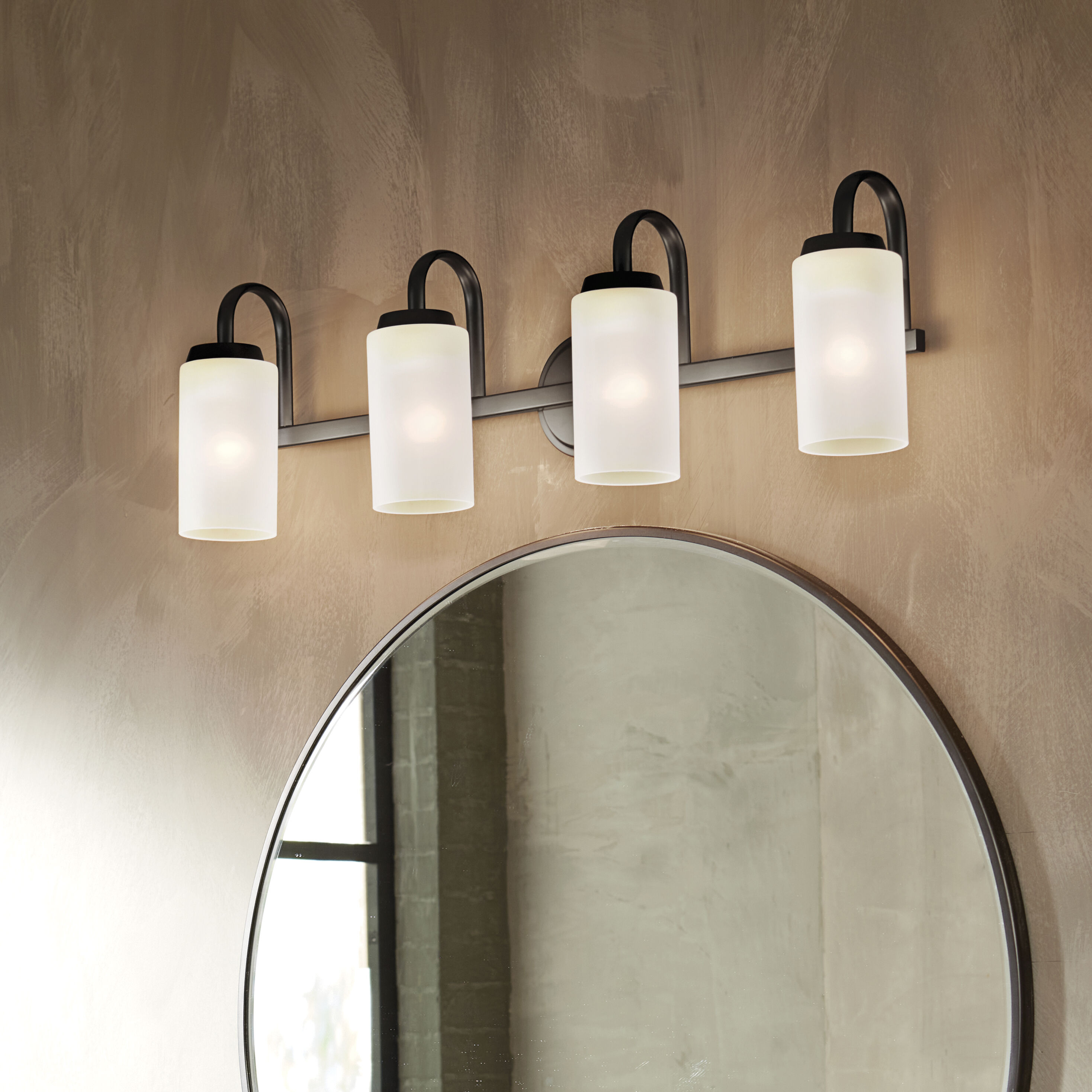 Kennewick 4 Light 32 inch Black Bath Vanity Light Wall Light 