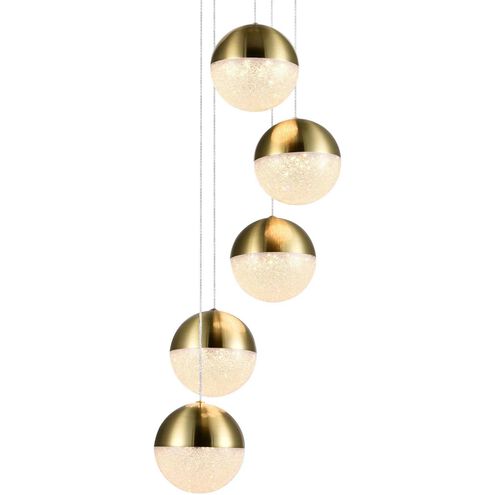 Artisan Collection/RAVELLO Series 5 Light 10 inch Brass Pendant/Chandelier Ceiling Light