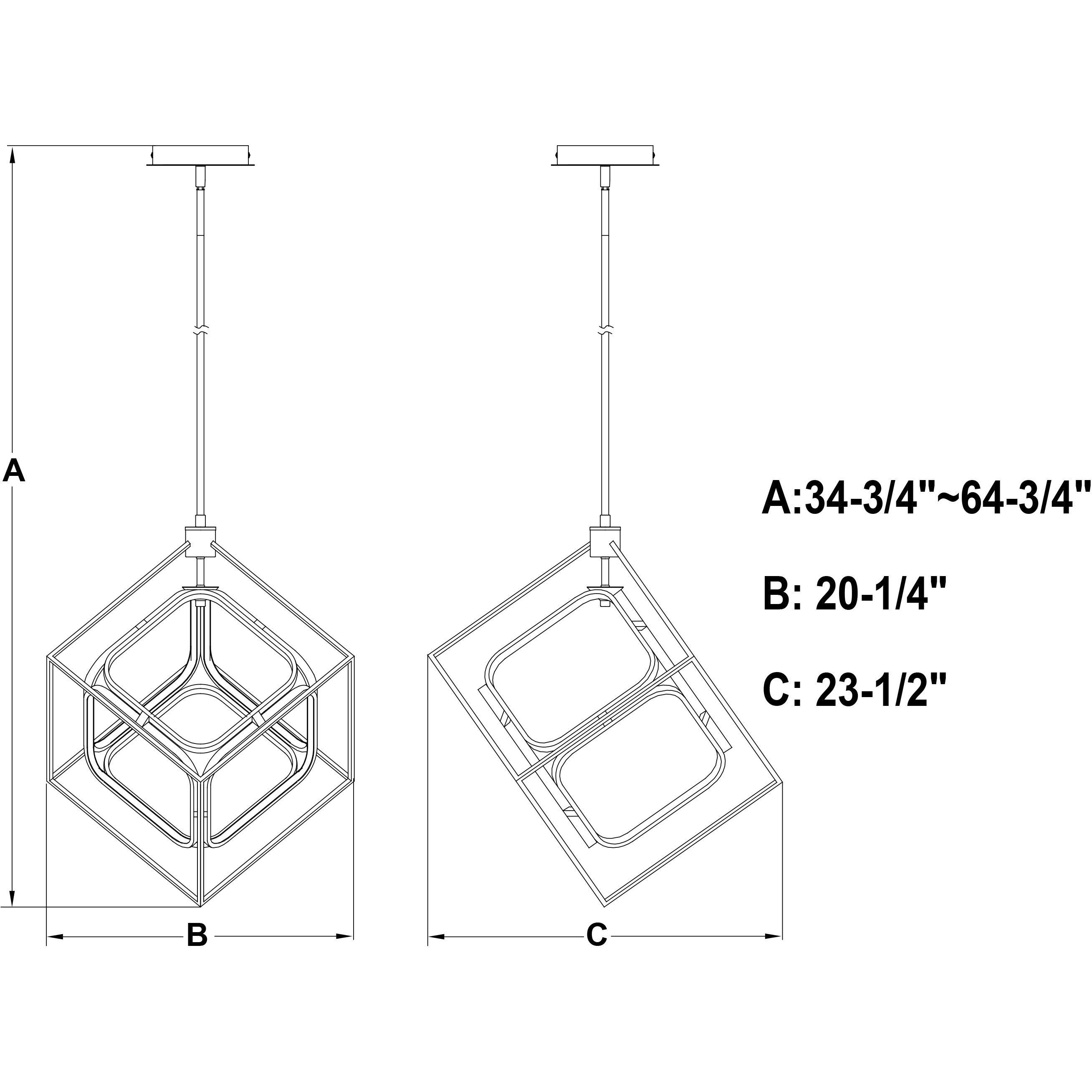 Anson LED 23.5 inch Matte Black and Gold Pendant Ceiling Light