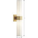 Delgada 2 Light 4.75 inch Legacy Brass Bath Bar Wall Light