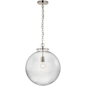 Visual Comfort Signature Collection Thomas O'Brien Katie LED 16 inch Polished Nickel Globe Pendant Ceiling Light, Large TOB5227PN/G4-CG - Open Box