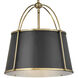 Clarke 1 Light 16.25 inch Warm Brass with Black Indoor Chandelier Ceiling Light