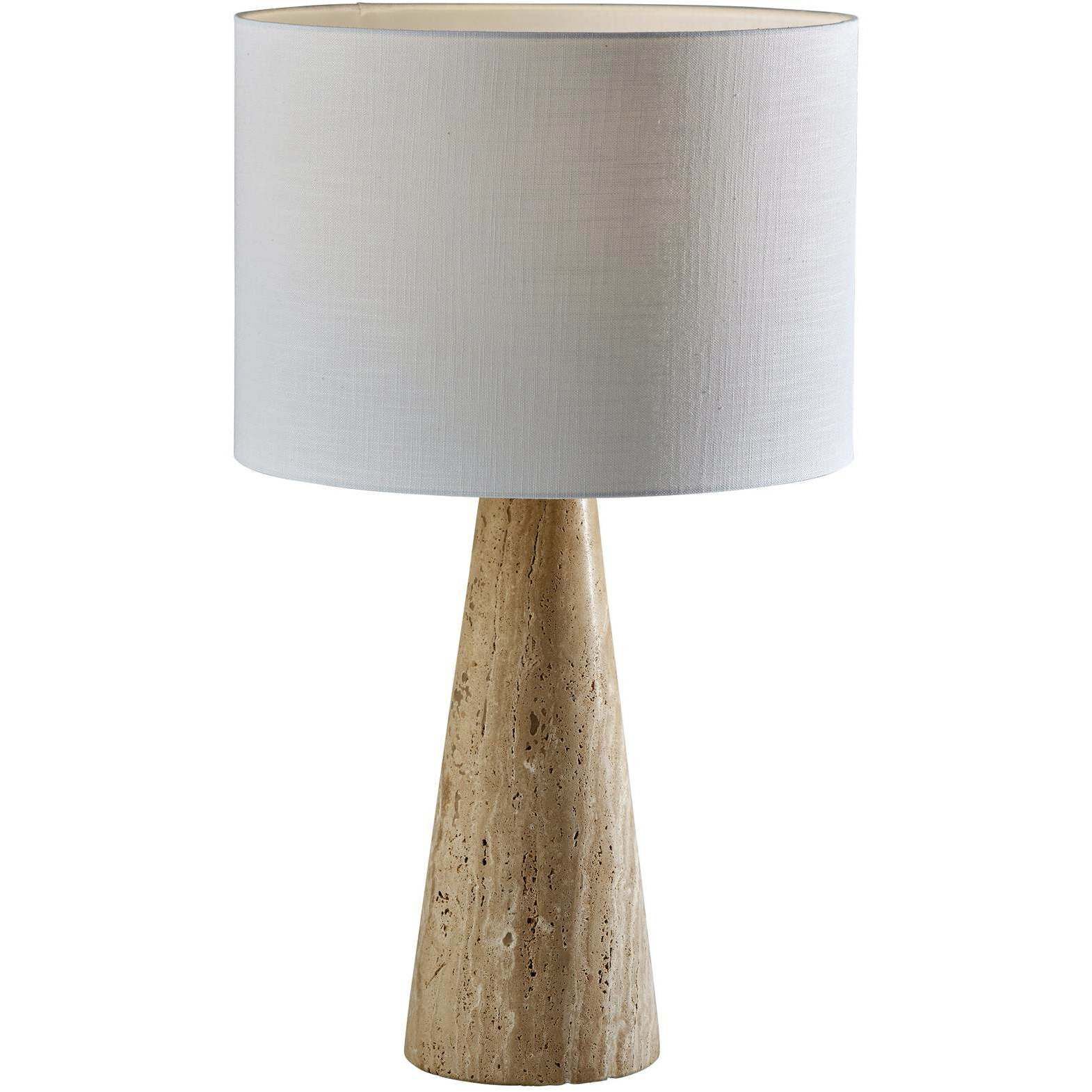 Travis 25.5 inch 150.00 watt Travertine Stone Table Lamp Portable Light