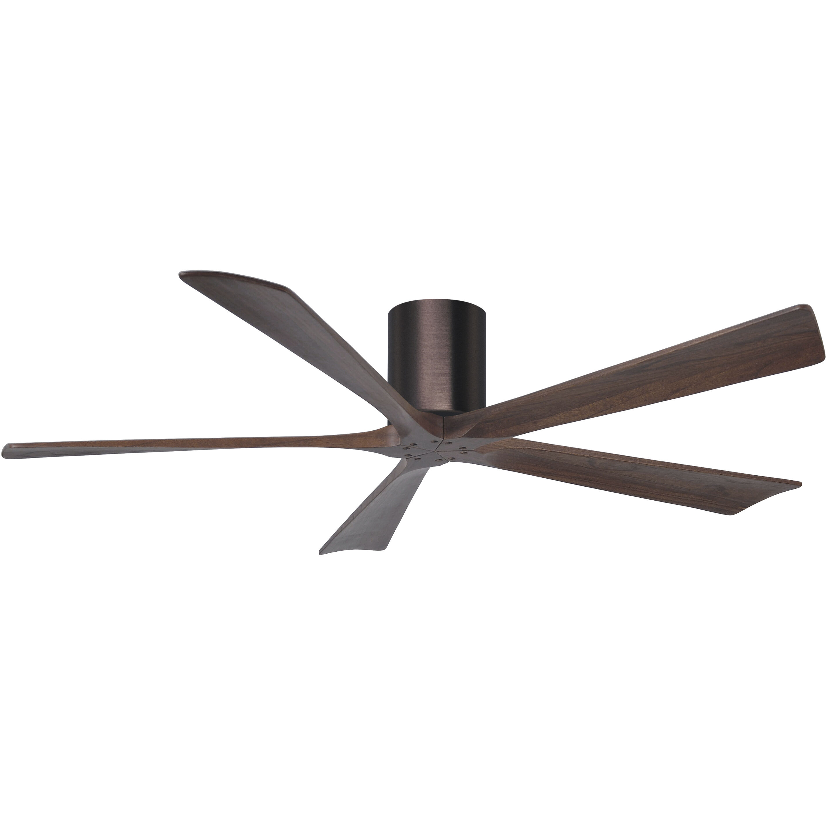 Atlas Irene-5H 60 inch Brushed Bronze with Walnut Tone Blades Flush Mount Paddle Fan, Flush Mounted