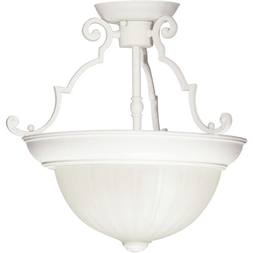 Signature 2 Light 13 inch Textured White Semi Flush Mount Ceiling Light