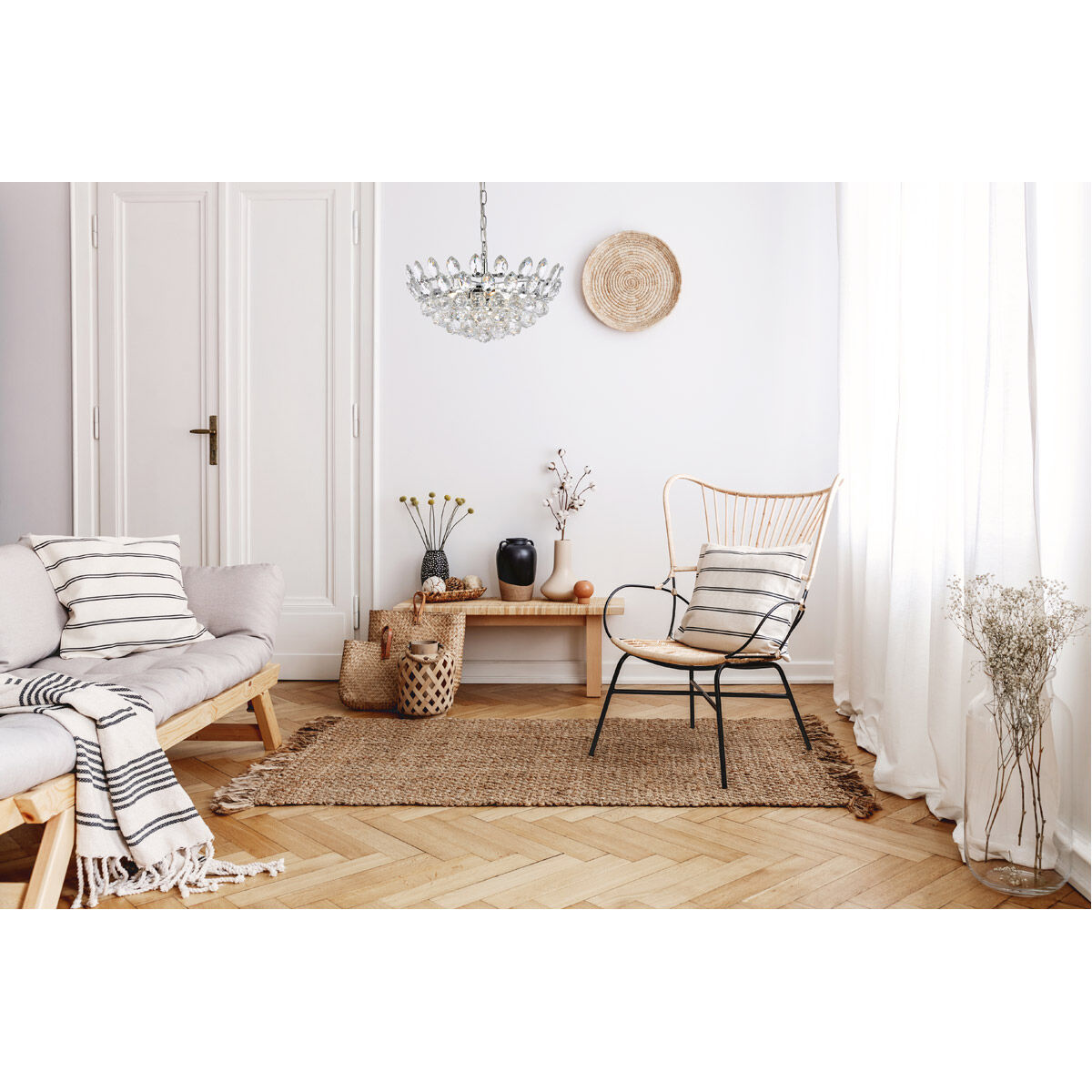 Emilia 5 Light 18 inch Chrome Pendant Ceiling Light