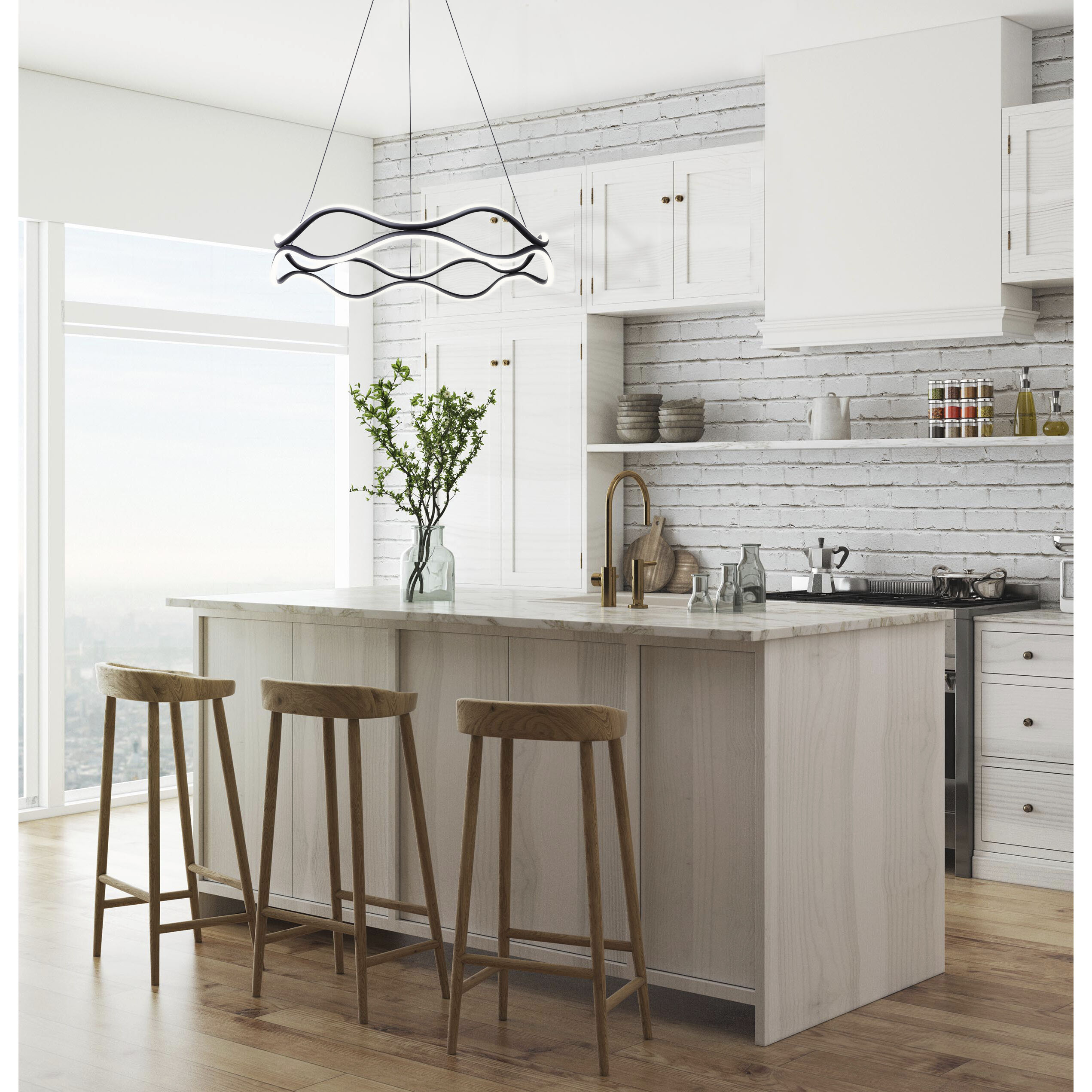 Castra LED 23.13 inch Black Chandelier Ceiling Light