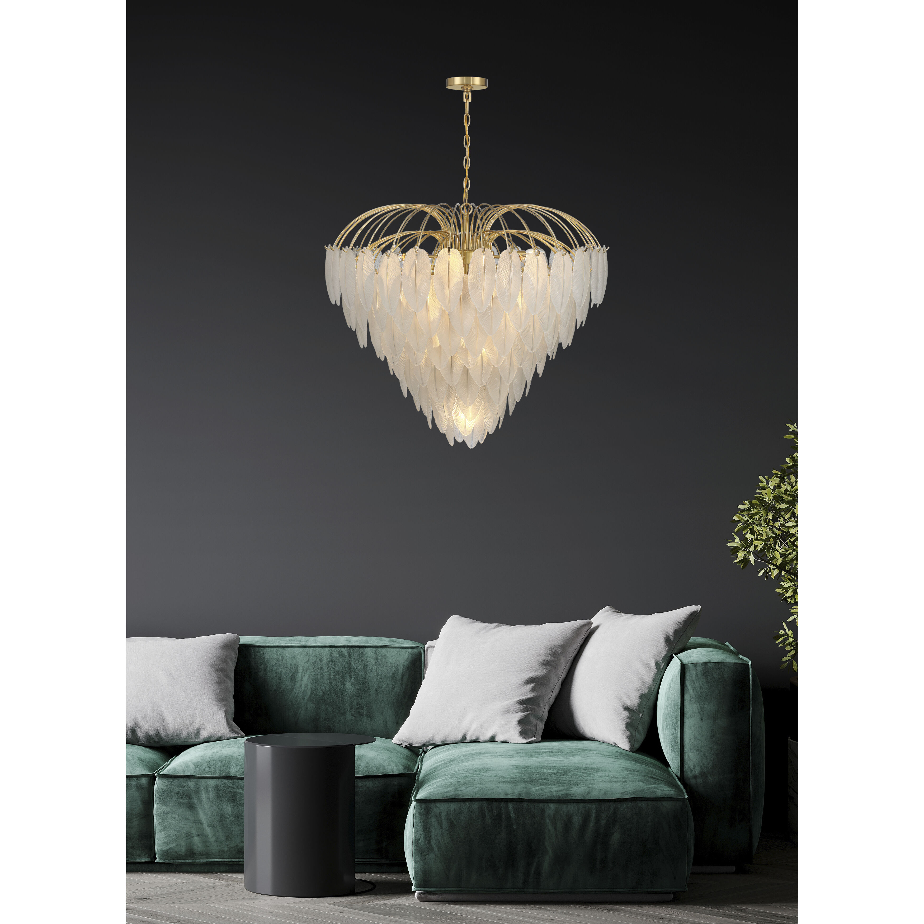 Boa 15 Light 34 inch Warm Brass Chandelier Ceiling Light