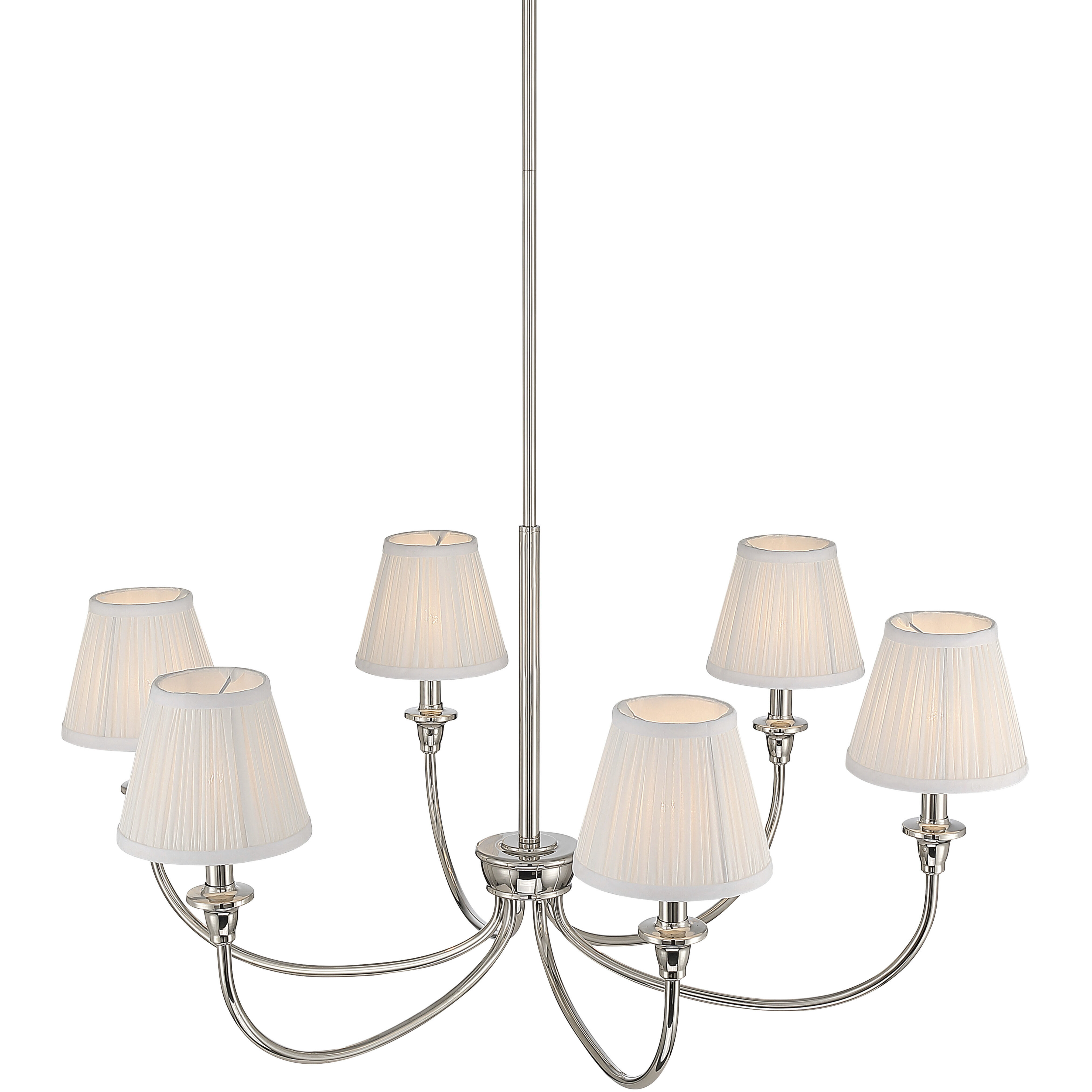 Yep Cambria 6 Light 33.25 inch Polished Nickel Chandelier Ceiling Light