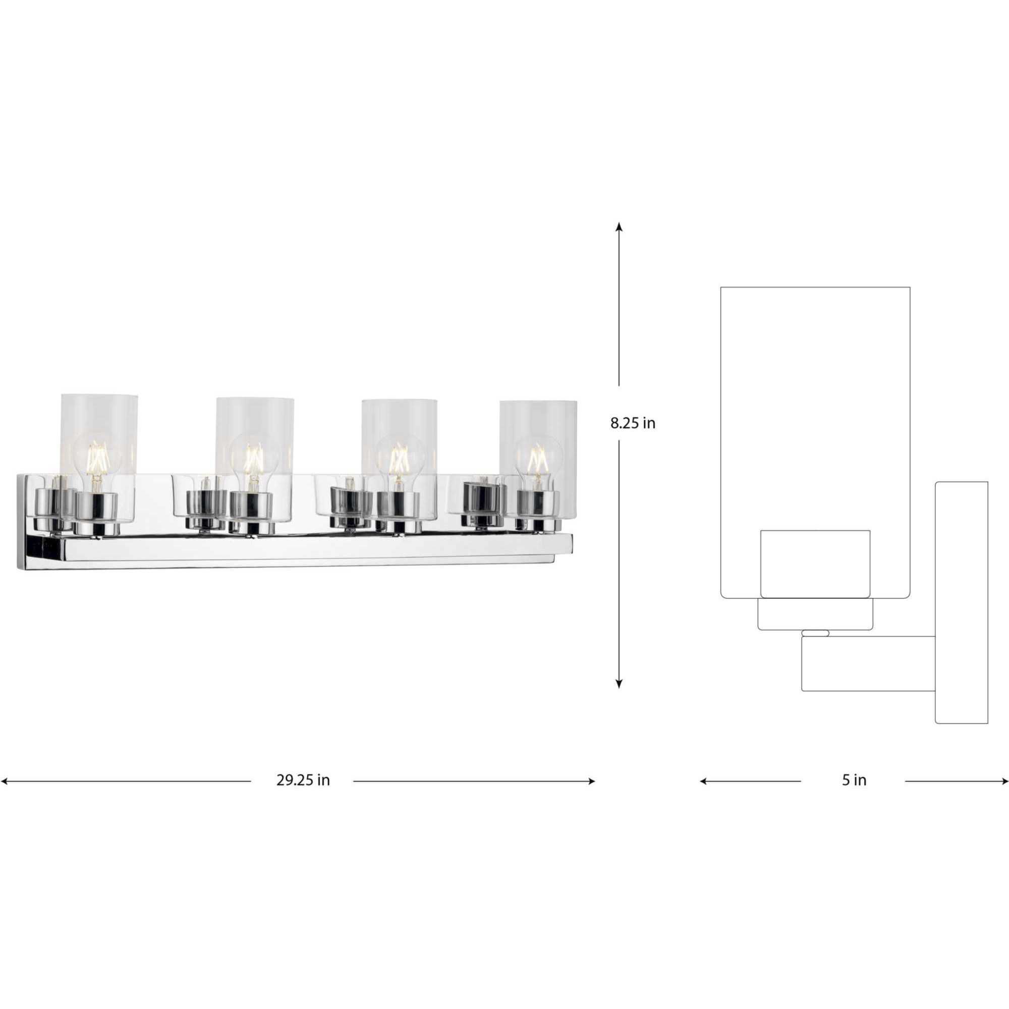Goodwin 4 Light 29.25 inch Polished Chrome Vanity Light Wall Light