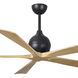 Atlas Irene-5 60 inch Matte Black with Light Maple Blades Indoor/Outdoor Ceiling Fan