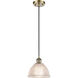 Ballston Arietta LED 8 inch Antique Brass Mini Pendant Ceiling Light in Black Textured, Ballston