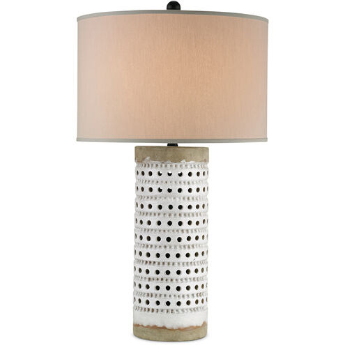 Terrace 32 inch 150 watt Antique White Crackle/Satin Black Table Lamp Portable Light