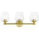 Willow 3 Light 23 inch Satin Brass Vanity Sconce Wall Light