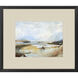Smudged Coastline Blue and Beige and Black and Rust Framed Art
