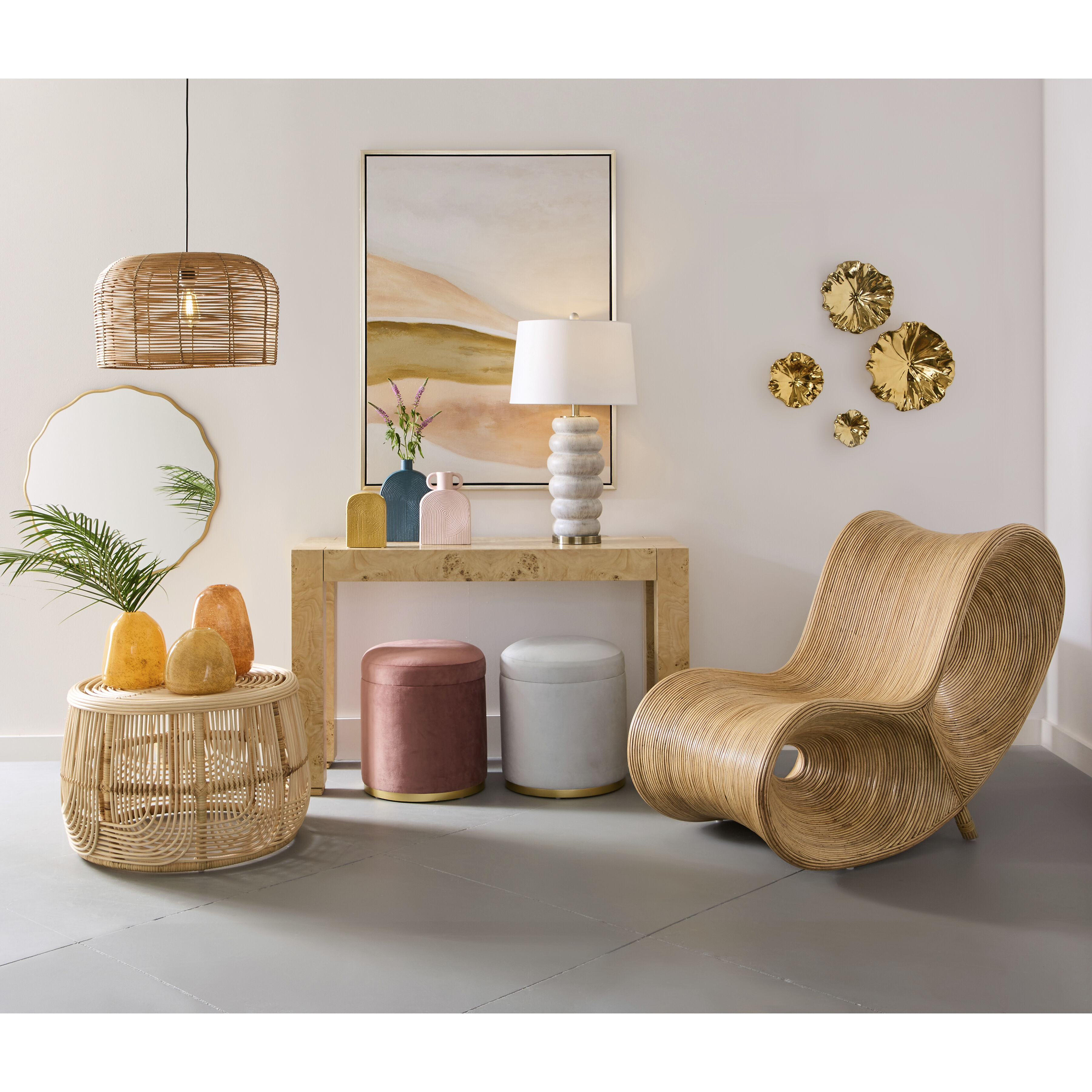 Petal Gold Dimensional Wall Art, Set of 4