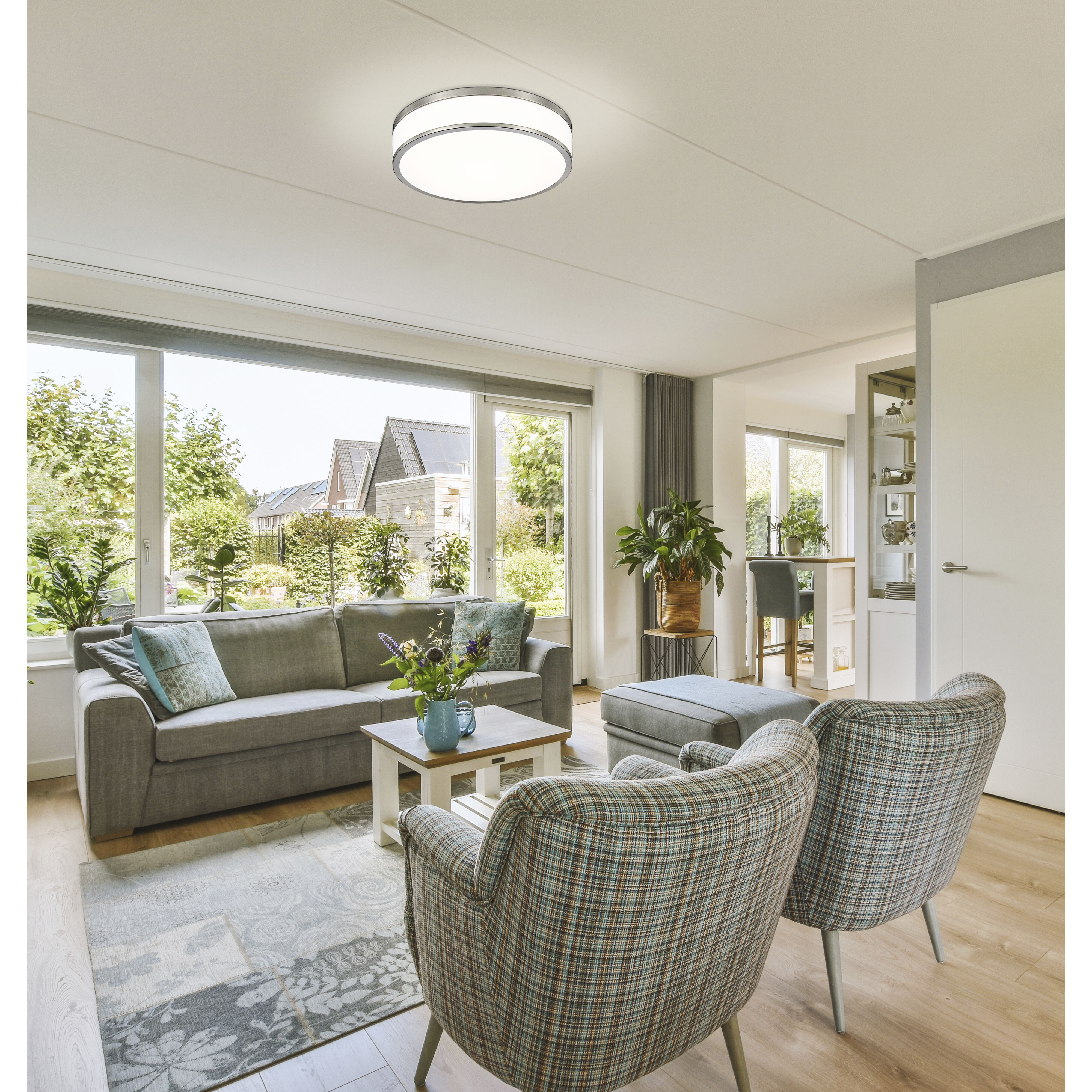 Ballord LED 16 inch Brushed Nickel Flush Mount Ceiling Light