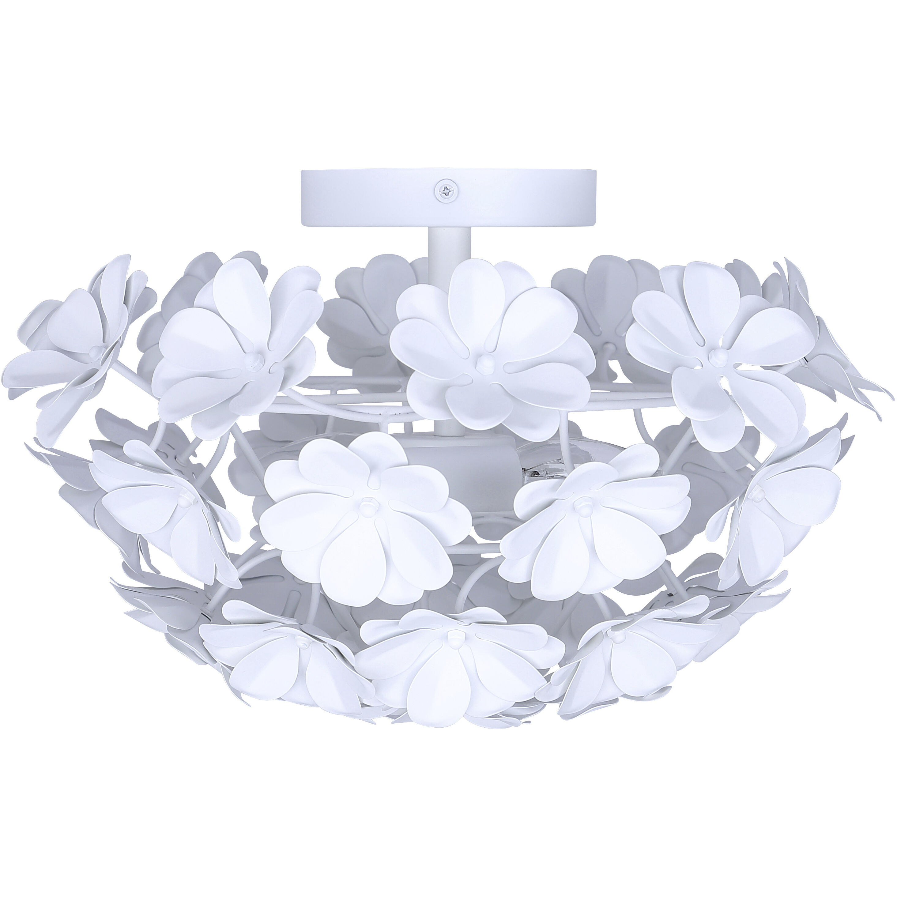 Cassia 2 Light 15 inch White Flush Mount Ceiling Light