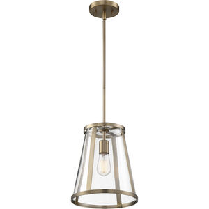 Bruge 1 Light 11 inch Burnished Brass and Clear Pendant Ceiling Light