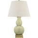Chapman & Myers Gourd Form 26 inch 100 watt Celadon Crackle Table Lamp Portable Light in Linen, Small