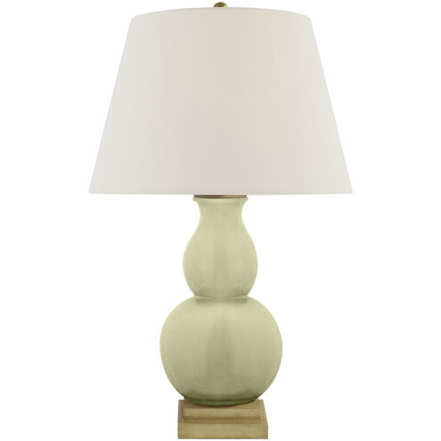 Chapman & Myers Gourd Form 26 inch 100 watt Celadon Crackle Table Lamp Portable Light in Linen, Small