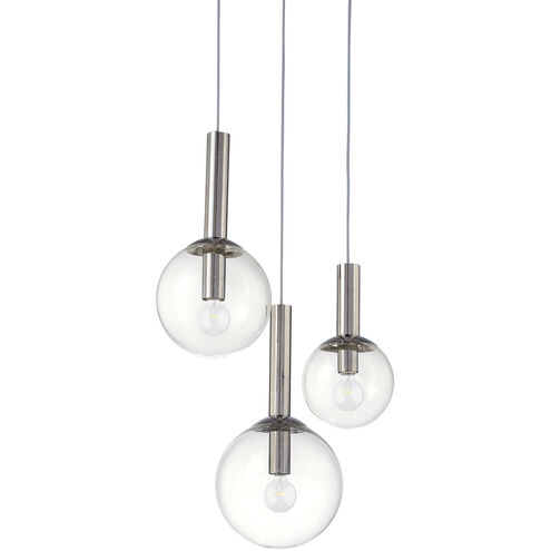 Bubbles 3 Light 17 inch Polished Nickel Pendant Ceiling Light